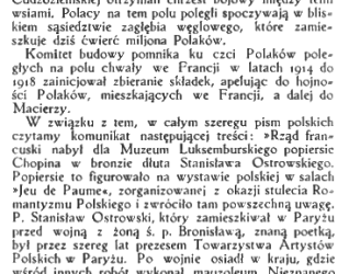 Powstanie komitetu budowy pomnika legionu Bajończyków w miejscowości La Targette