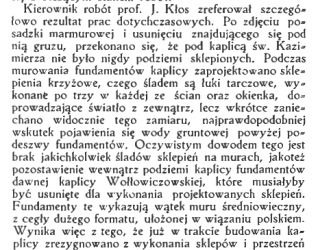Zreferowanie rezultatów prac restauracyjnych w bazylice archikatedralnej św. Stanisława i św. Władysława w Wilnie