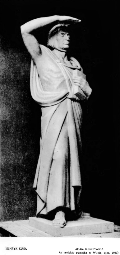 Henryk Kuna, Project for the monument to Adam Mickiewicz in Vilnius, plaster, 1933