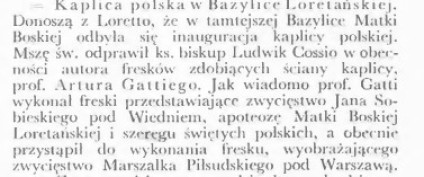 Kaplica polska w Sanktuarium Santa Casa w Loreto