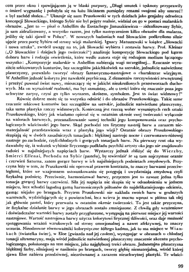 Page from the journal 'Sztuki Piękne' featuring text about Witold Pruszkowski's paintings in the Lviv Art Gallery, published in 1934.