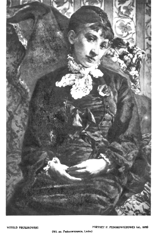 Witold Pruszkowski, Portrait of Mrs Fedorowiczowa, oil on canvas, 1879, Lviv Art Gallery