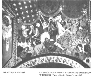 Władysław CIchiń, szczegół polichromii studentatu misyjnego w Bolonii, 1934 r.