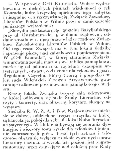 Konrad's cell in Vilnius