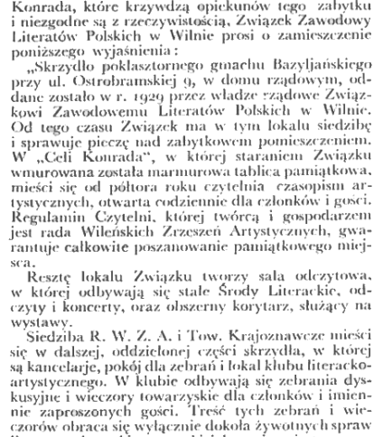 Cela Konrada w Wilnie