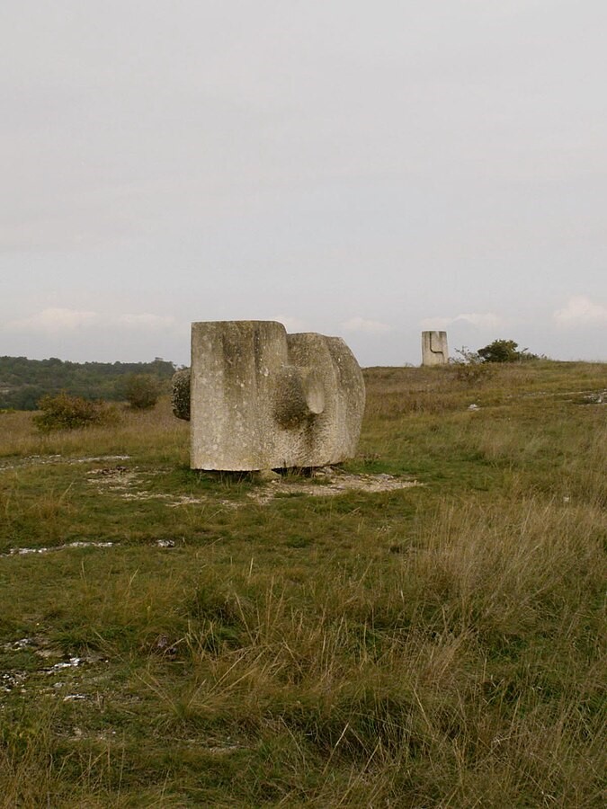 Untitled sculpture by Adolf Ryszka, created in 1991, Sankt Margarethen, open-air stone sculpture quarry