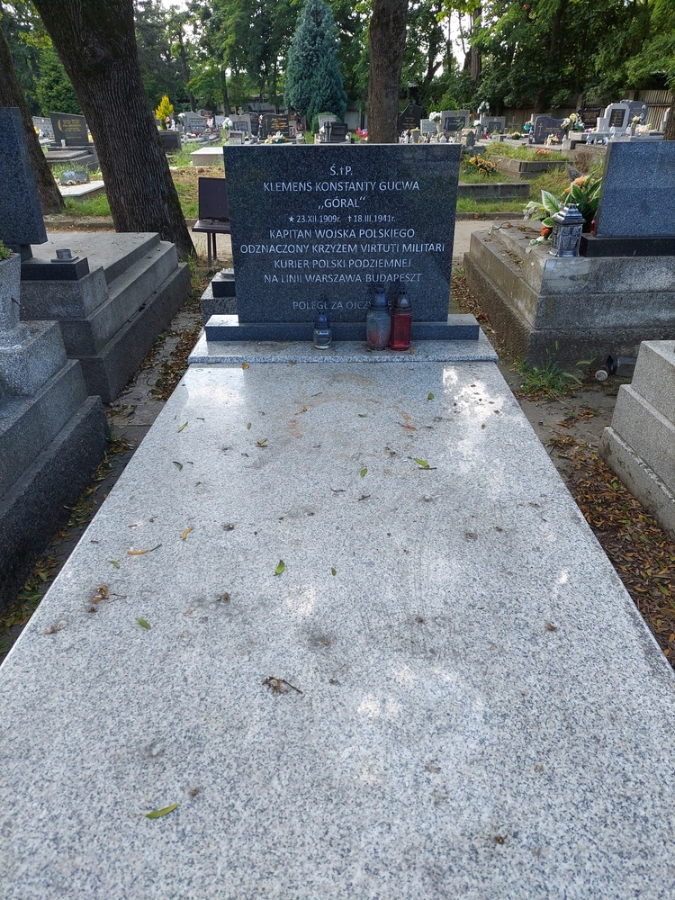 Grave of Klemens Konstanty Gucwa, pseud. "Góral", ZWZ courier
