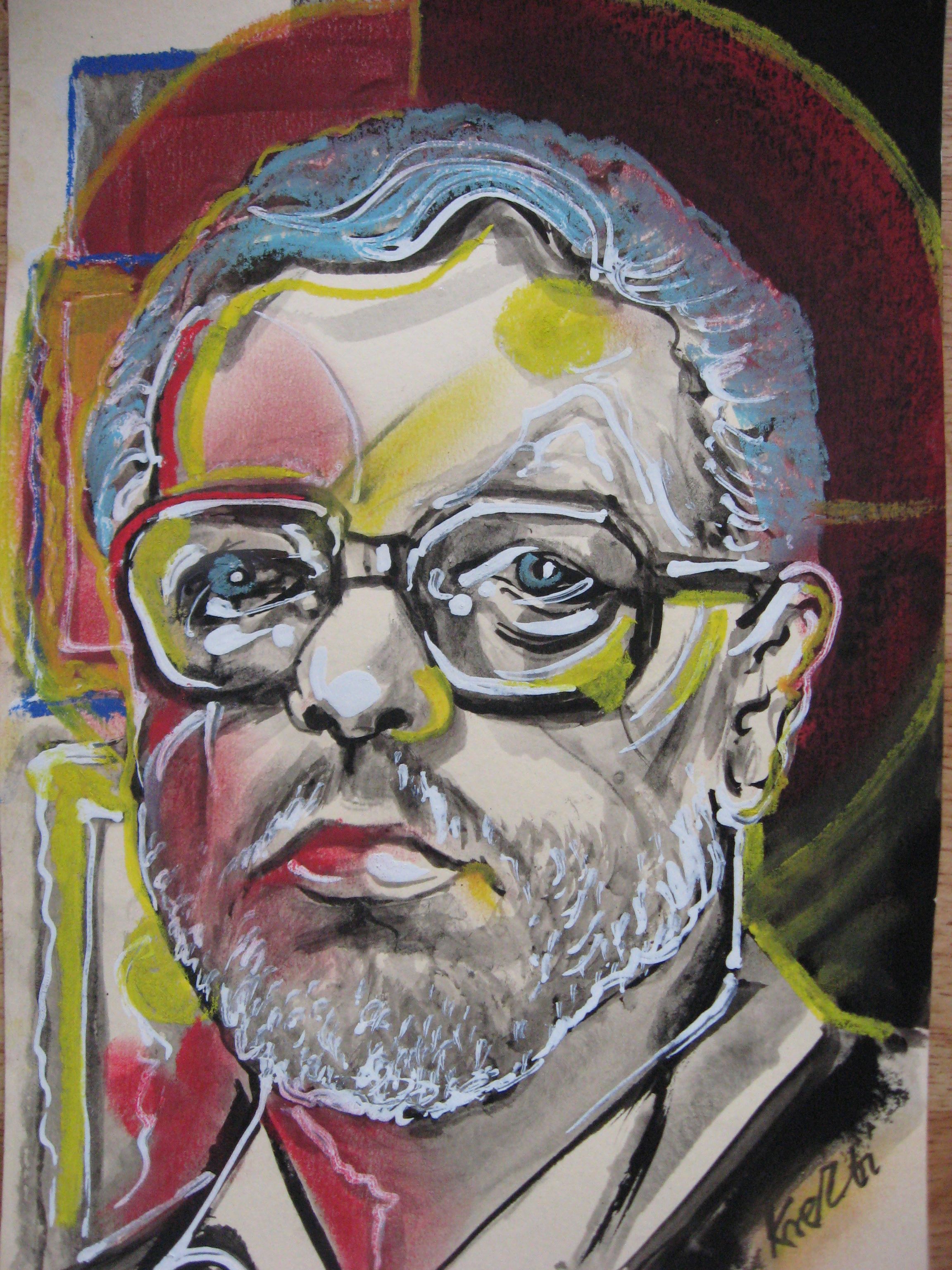 Portrait of Jerzy Nowosielski, by Zbigniew Kresowaty