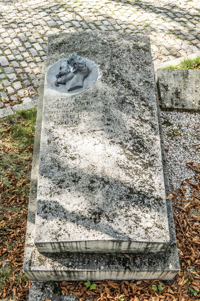 Fotografia przedstawiająca Tombstone of Adolf Cichowski by Władysław Oleszczyński, Paris