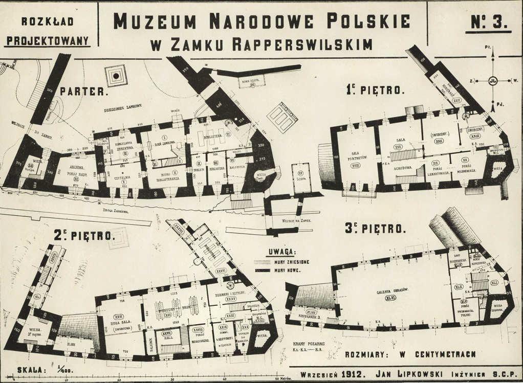Plan of the Polish National Museum in Rapperswil