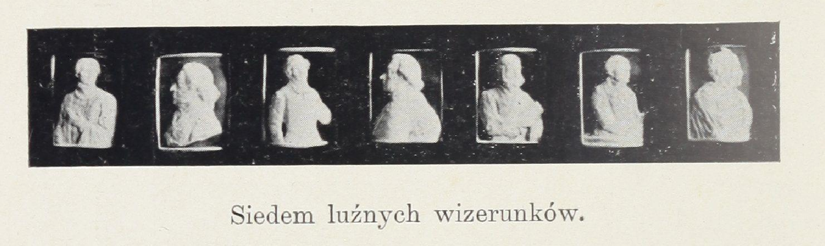 Sala portretowa - reprodukcje kamei Bianchiniego przedstawiające siedem luźnych wizerunków