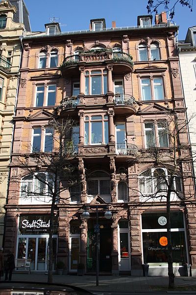 Stanislaw Wojtkowski, residential buildings with a commercial forecourt in Wiesbaden, 1891-1892