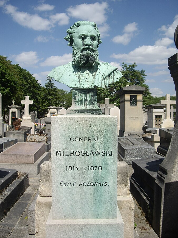 Fotografia przedstawiająca Tombstone of General Ludwik Mieroslawski, Paris, Cyprian Godebski