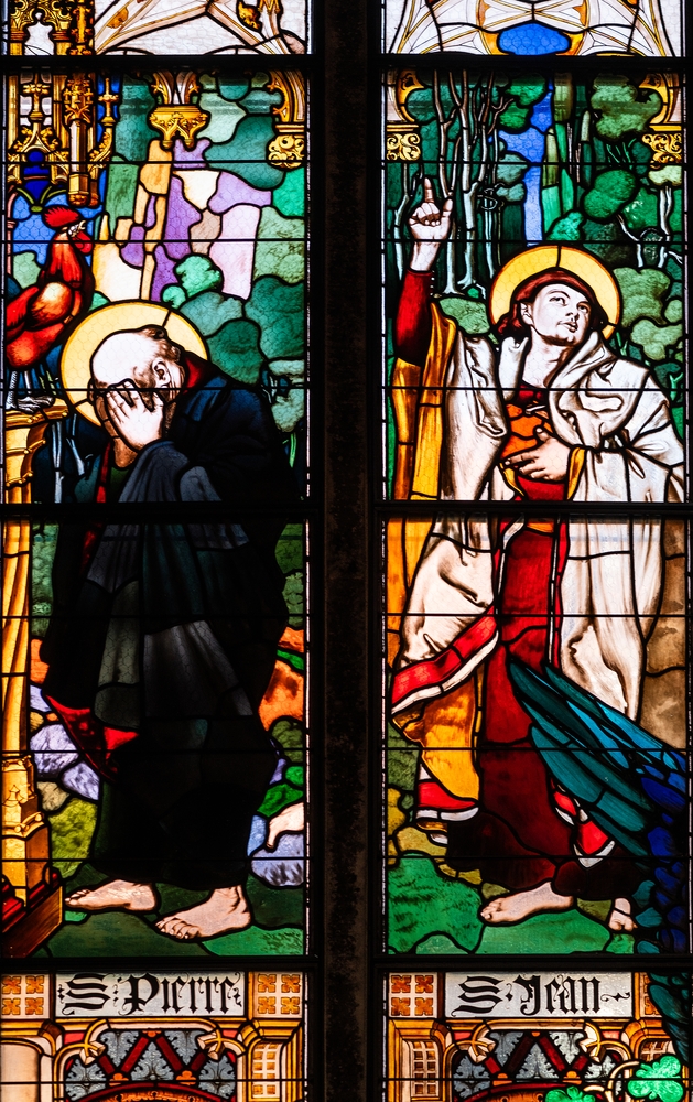 Fotografia przedstawiająca Joseph Mehoffer\'s stained glass ensemble in Freiburg