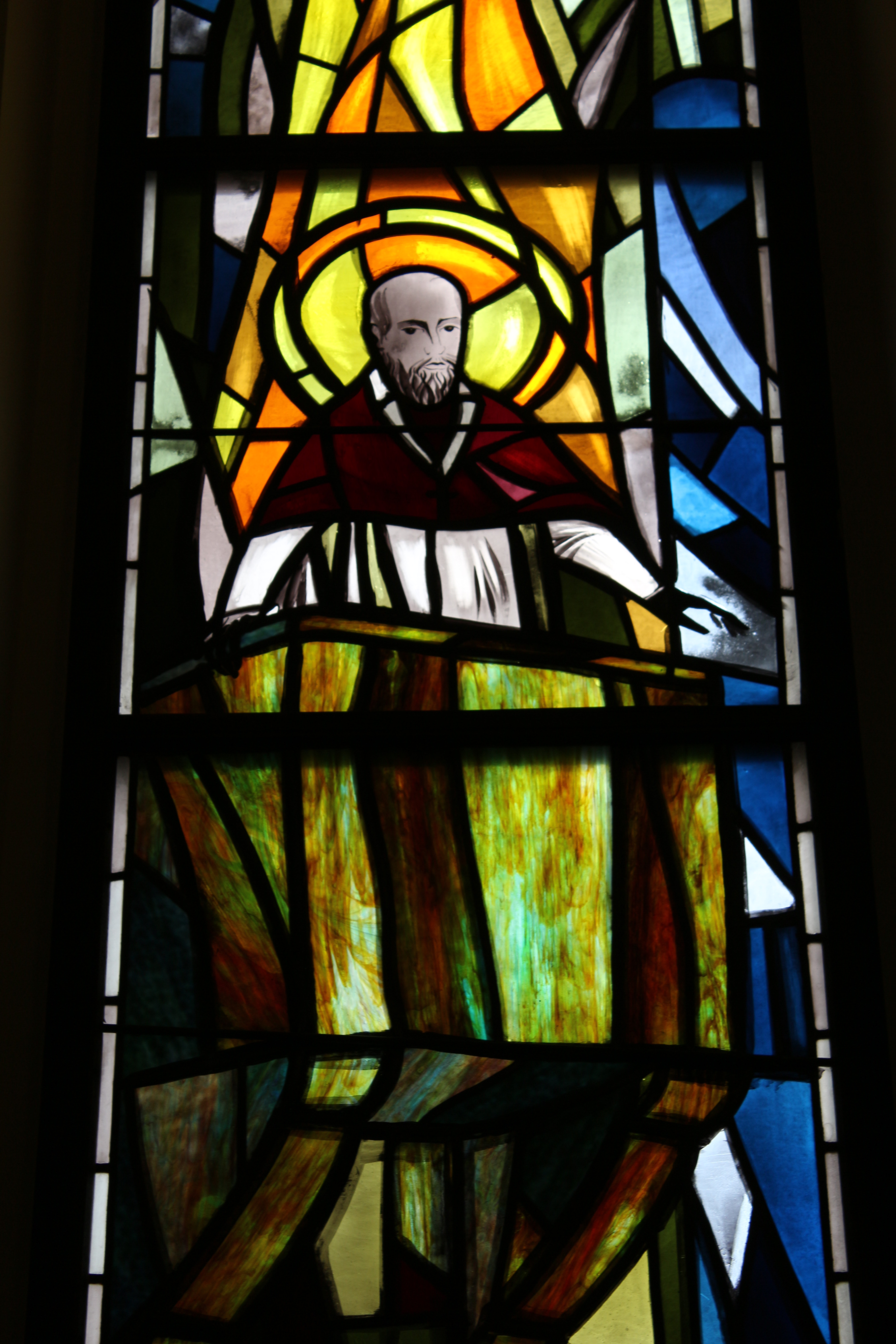 Fotografia przedstawiająca Stained glass windows in the Sainte-Therèse church in Geneva