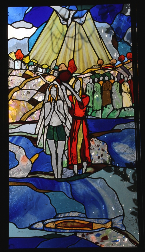 Fotografia przedstawiająca Triptych of the main altar in the Church of the Good Shepherd in Lustenau