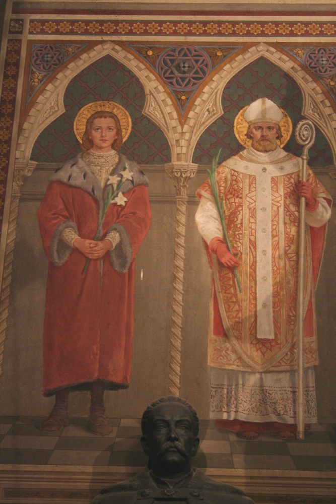 Fotografia przedstawiająca A set of wall paintings by Tadeusz Popiel in the Basilica of St Anthony in Padua