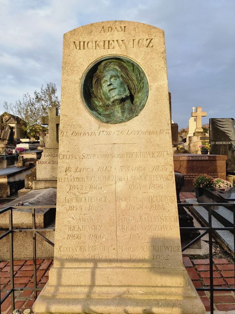 Photo showing Tombstone of Adam Mickiewicz and his family in Montmorency