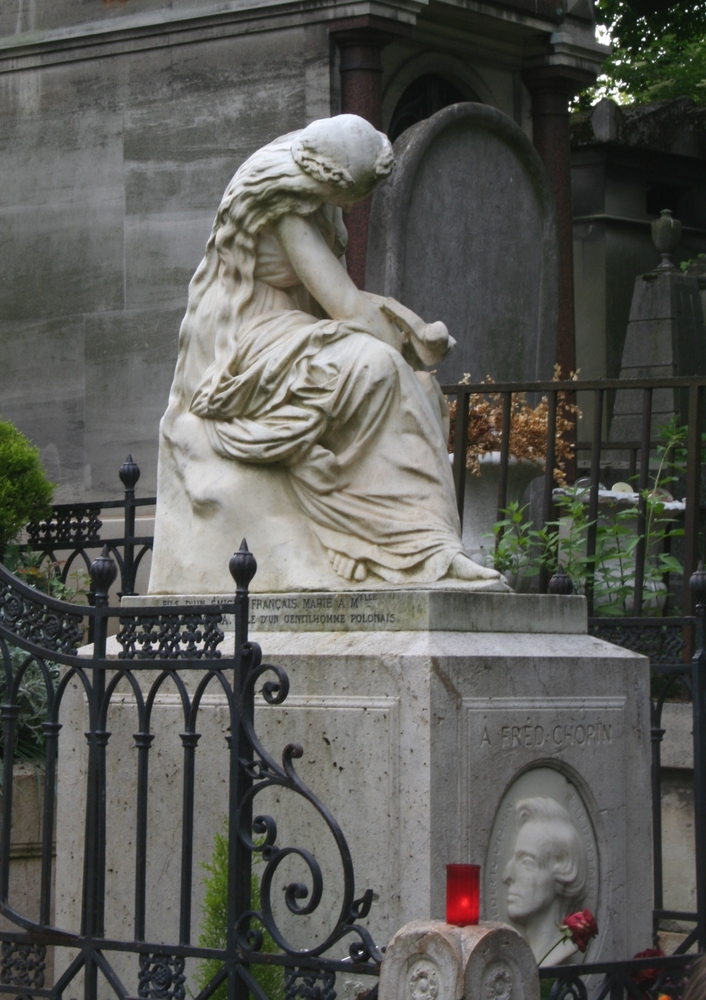 Fotografia przedstawiająca Tombstone of Frédéric Chopin by Jean-Baptiste Clésinger in Paris