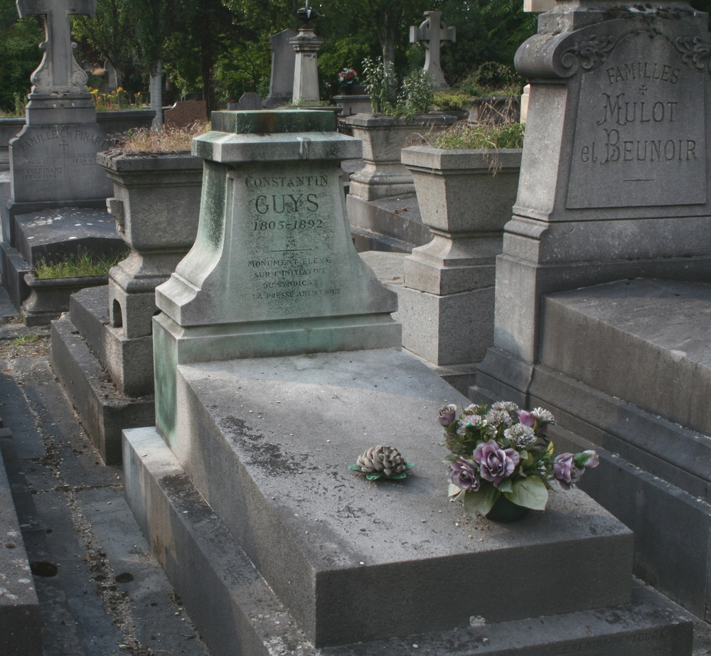 Photo montrant Tombstone of Constantin Guys by Cyprian Godebski in Pantin cemetery, Paris