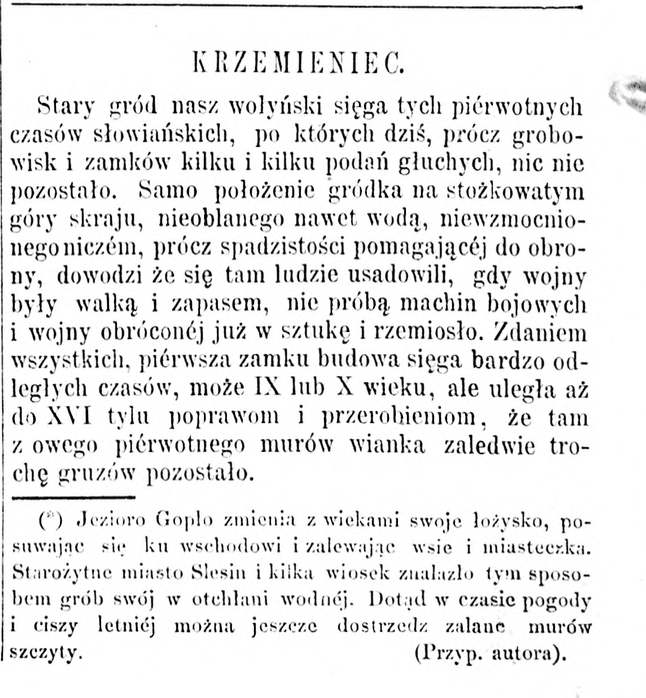 Photo montrant Description of Krzemieniec