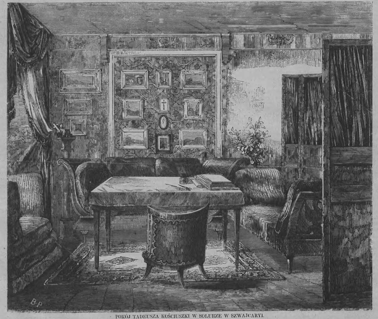 Fotografia przedstawiająca Description of Tadeusz Kościuszko\'s room in Solura