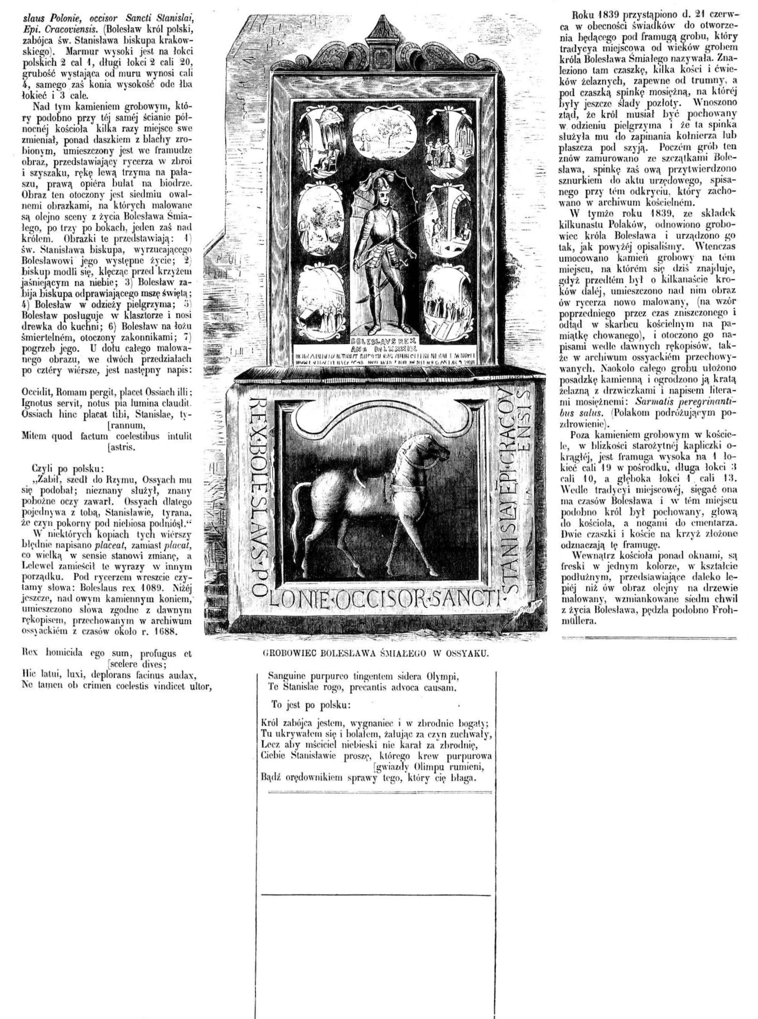 Photo showing Description of the tomb of Boleslaw the Bold in Ossyak
