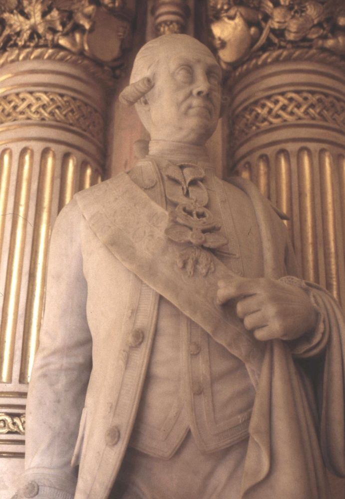 Fotografia przedstawiająca Posągi marszałków Franza Moritza von Lacy i Gideona E. Laudona autorstwa Cypriana Godebskiego w Wiedniu