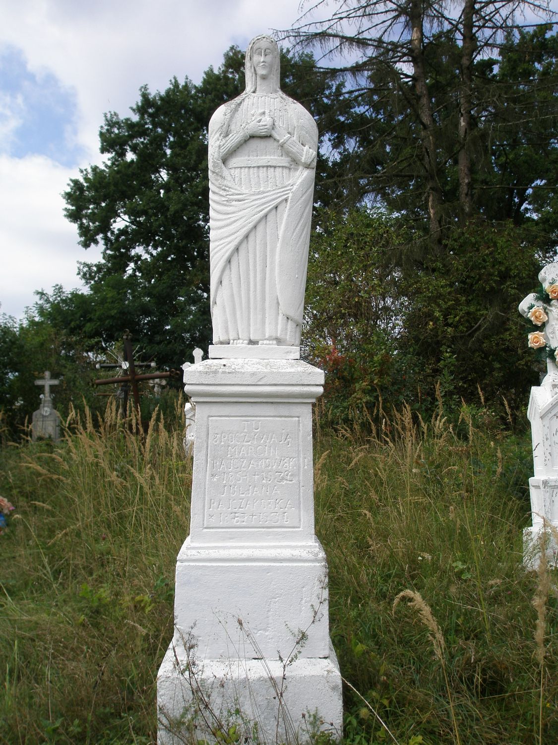 Nagrobek Juliany i Marcina Pajczakowskich z cmentarza w Dubiance, stan z 2007 roku