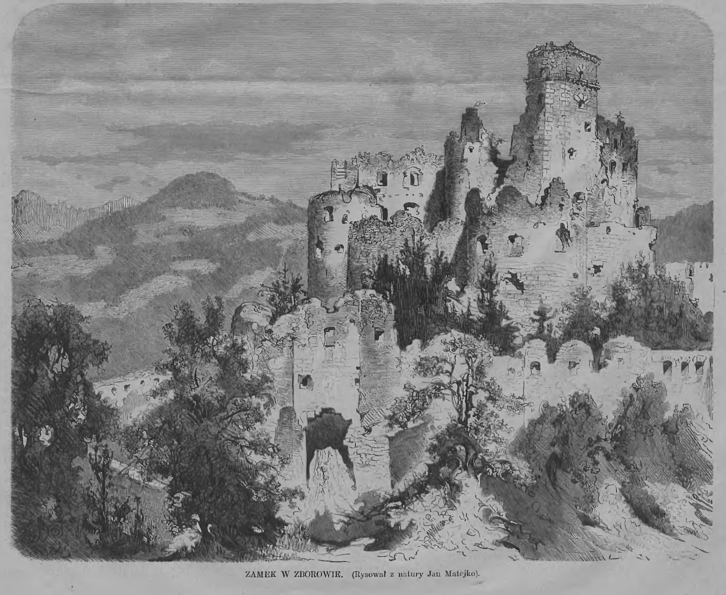 Fotografia przedstawiająca Opis zamku w Zborowie
