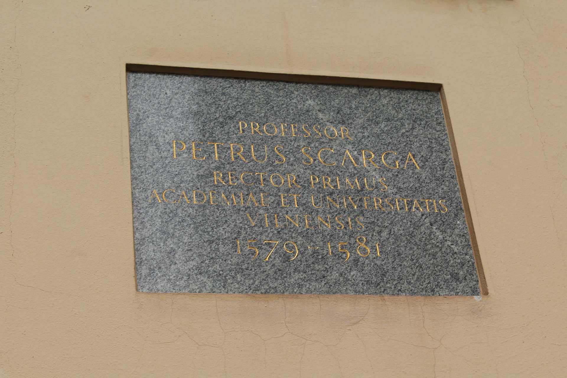 Memorial plaque to Piotr Skarga in Vilnius