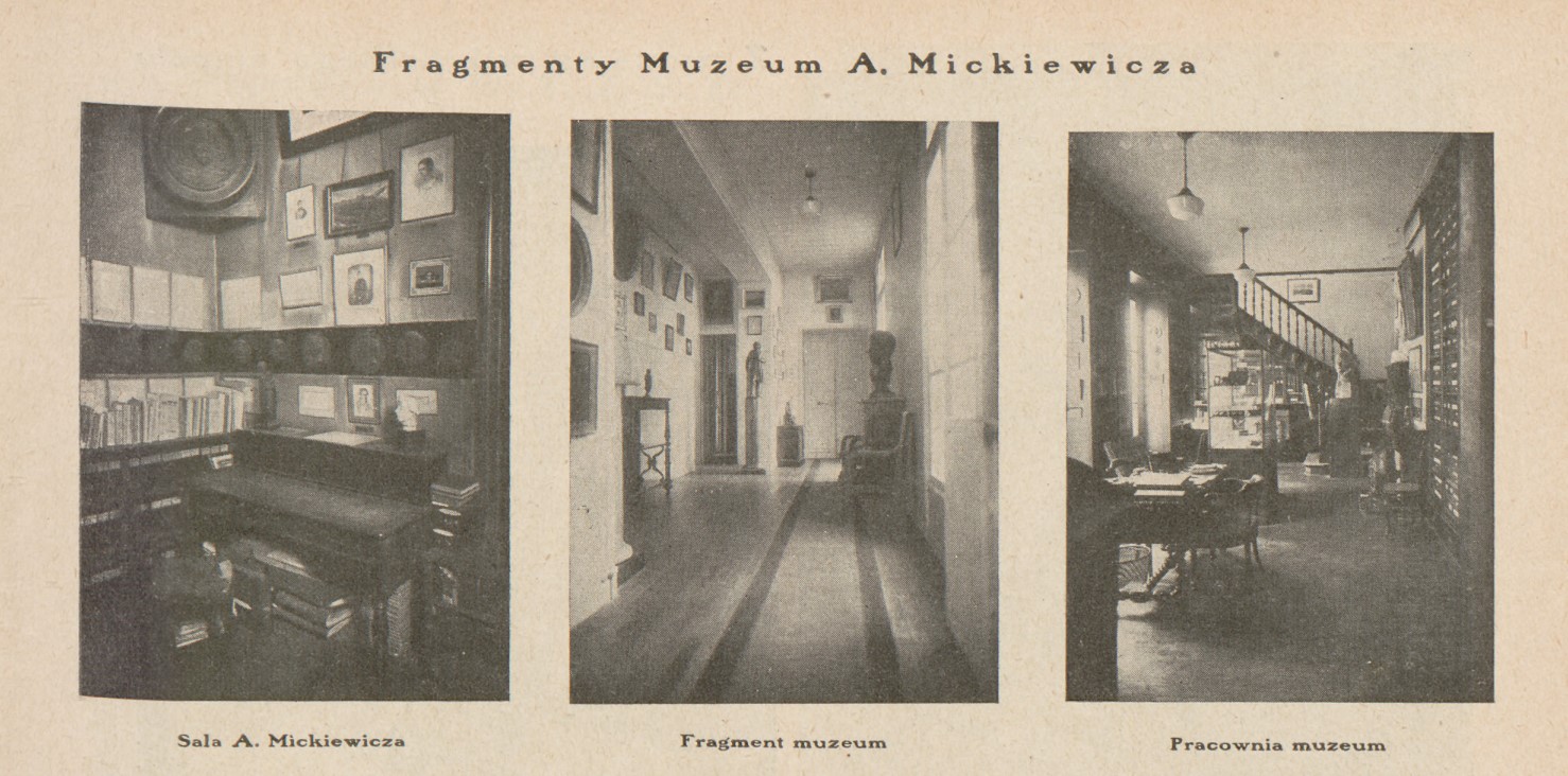 Fotografie wnętrz muzeum Adama Mickiewicza w Bibliotece Polskiej w Paryżu