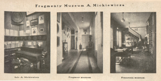 Fotografie wnętrz muzeum Adama Mickiewicza w Bibliotece Polskiej w Paryżu
