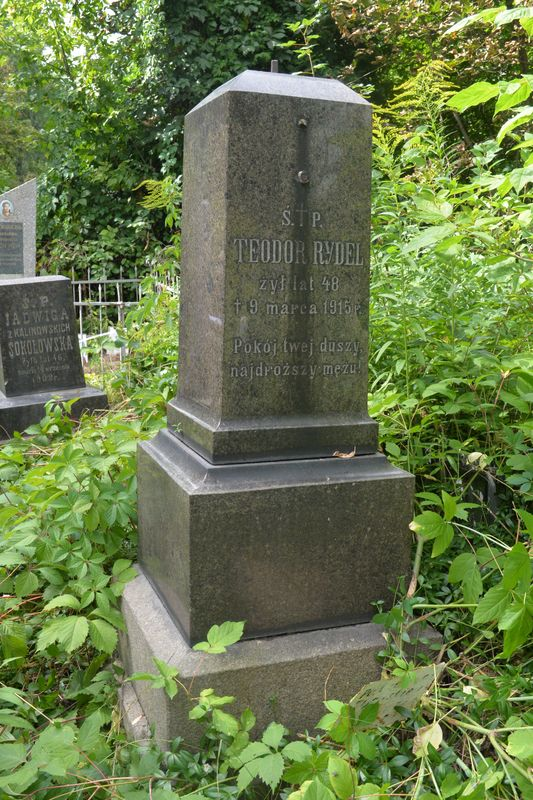 Tombstone of Teodor Rydel, Bajkova cemetery in Kiev, as of 2021.