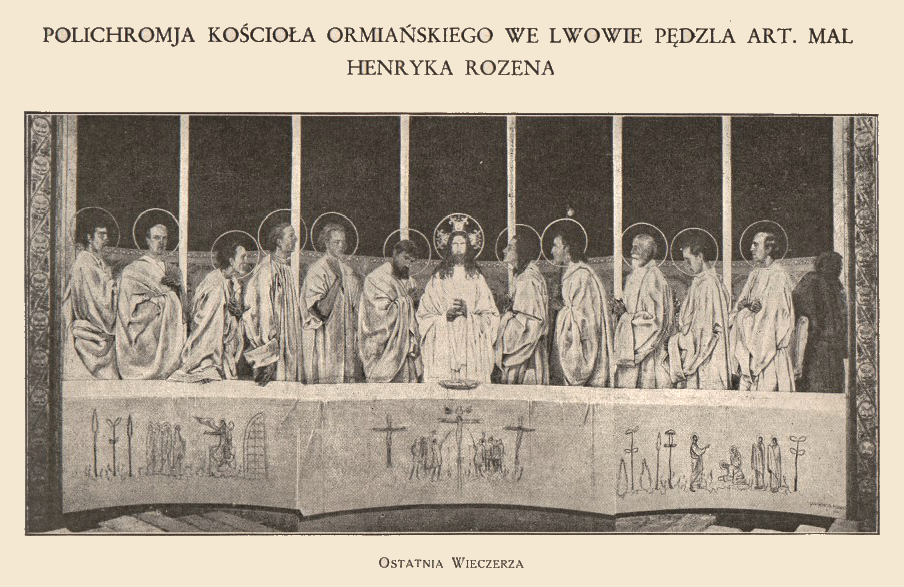 Scene depicting the Last Supper from a polychrome by Jan Henryk Rosen in the Armenian Cathedral in Lviv