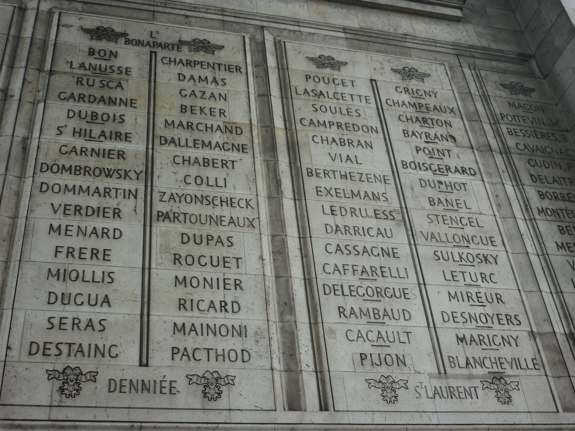 Commemoration of Polish commanders on the Arc de Triomphe in Paris