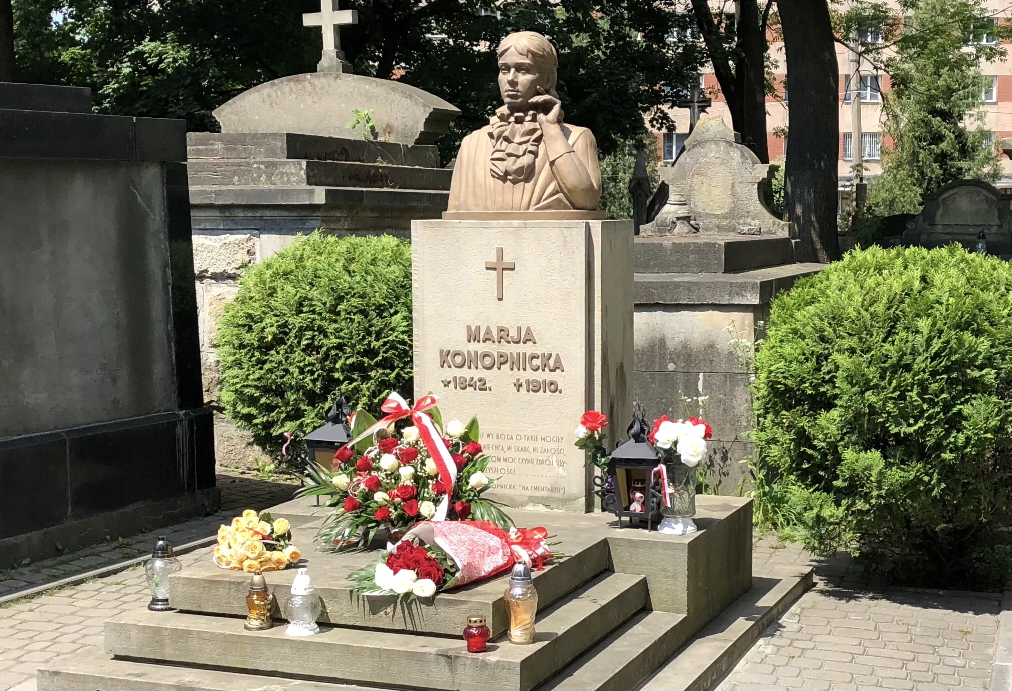 Tombstone of Maria Konopnicka in Lychakiv Cemetery in Lviv