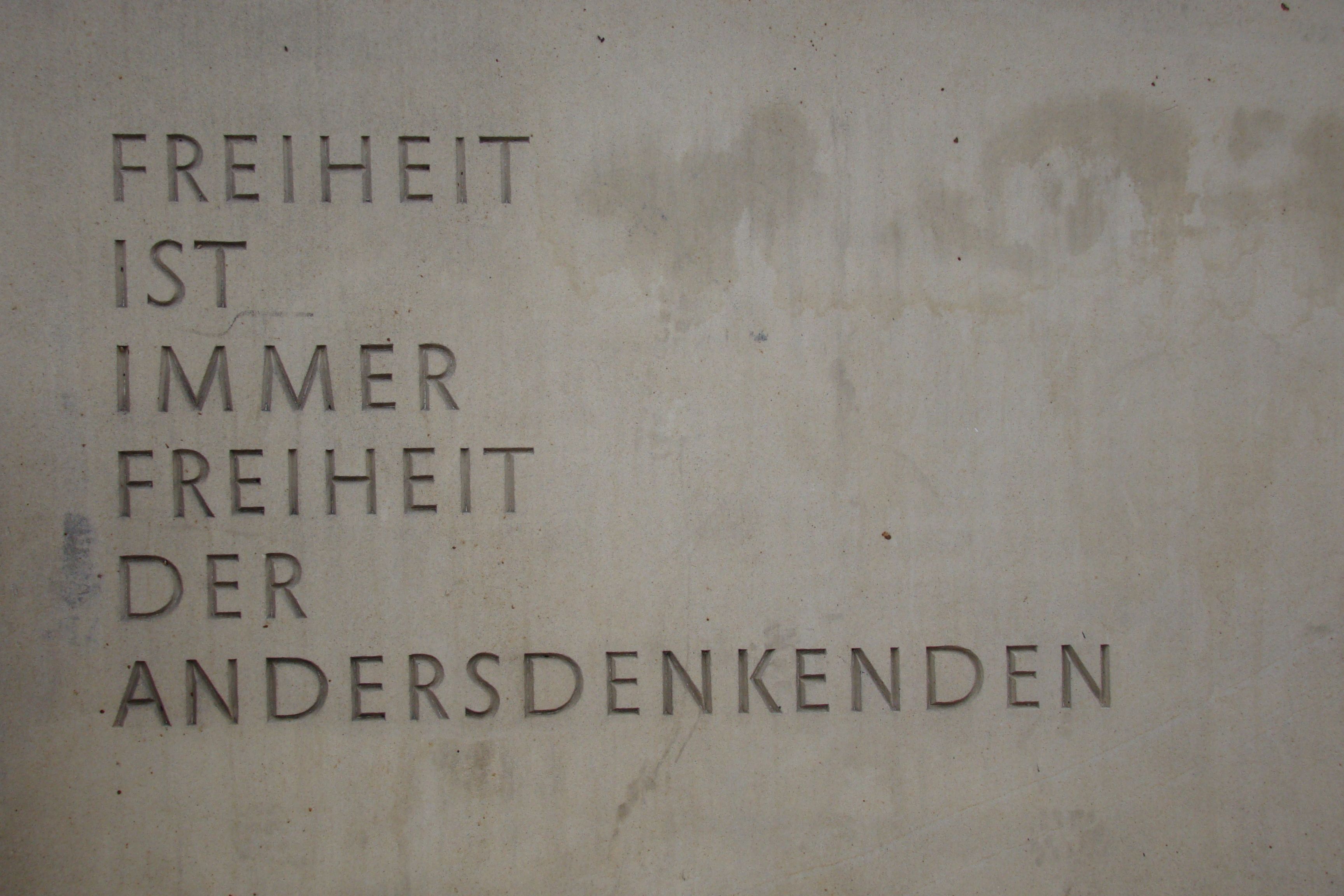 Inscription from the Rosa Luxemburg Monument in Dresden