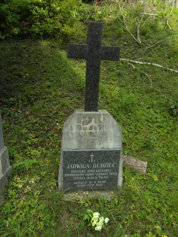 Tombstone of Jadwiga Dudziec on the Rossa of Vilnius