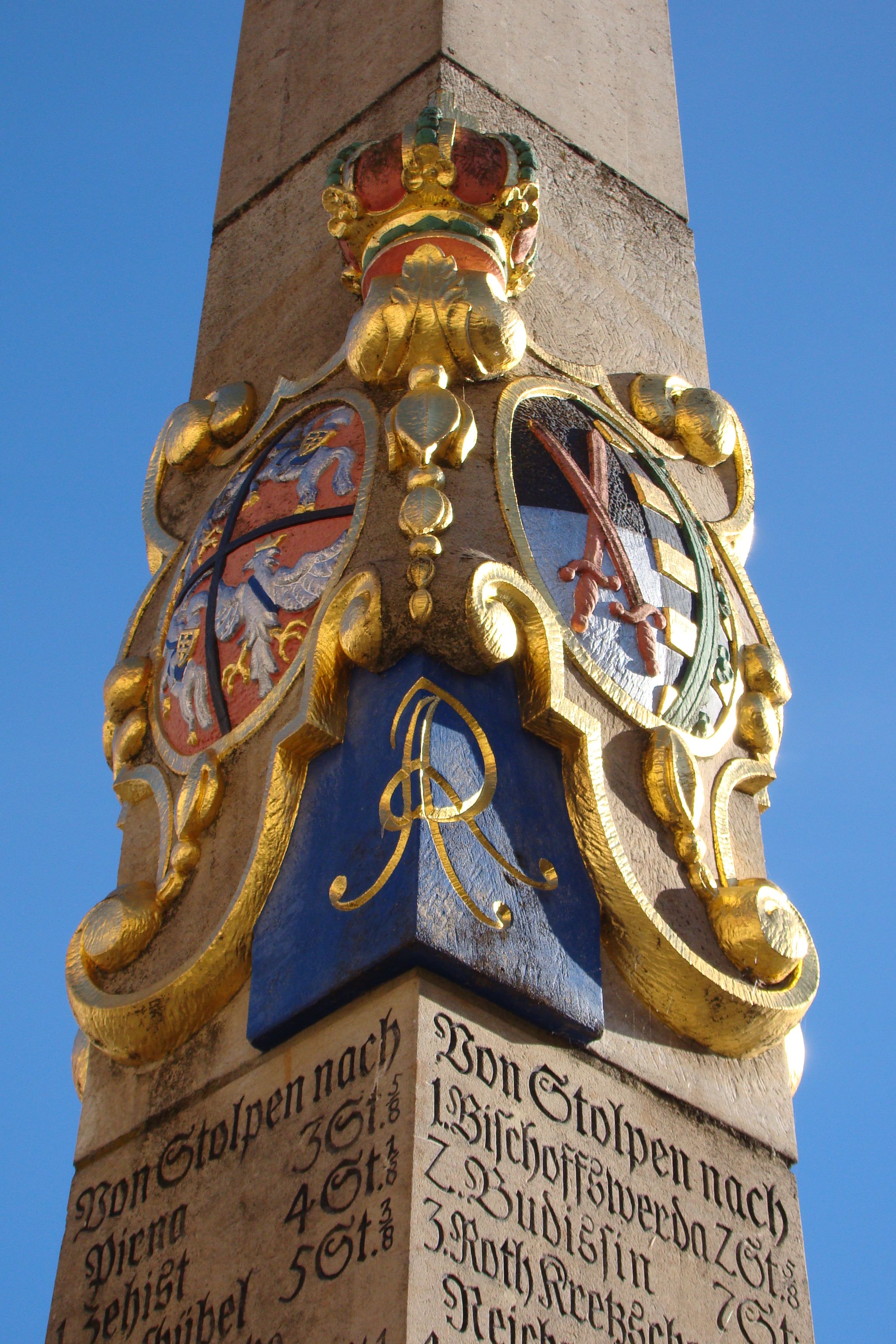 Fragment of the post of the Polish-Saxon post office in Stolpen