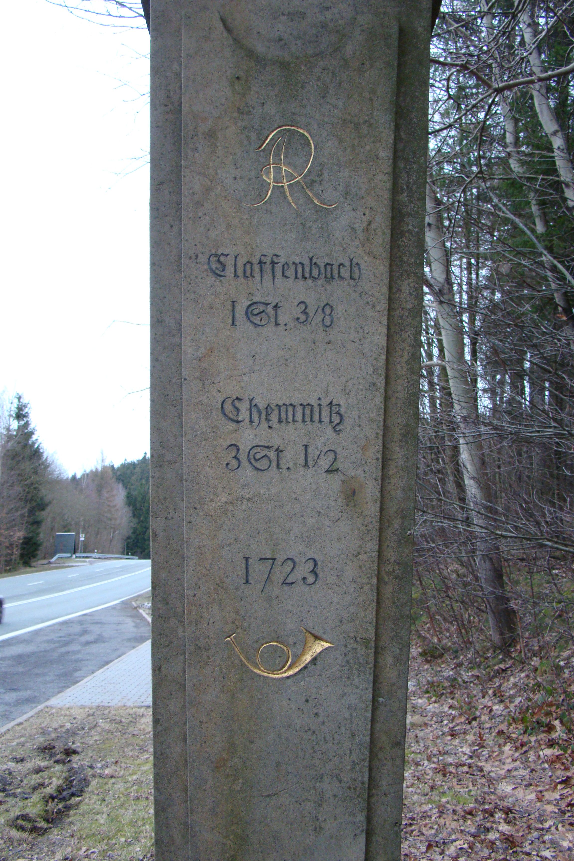 Inscription from the post of the Polish-Saxon post office in Gelenau