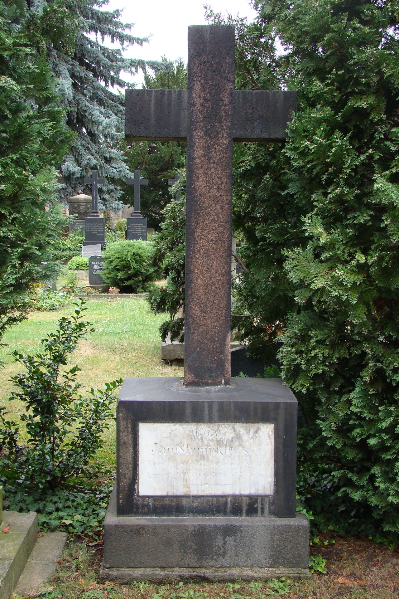 Tombstone of Jan Stempkowski in the old Catholic cemetery in Dresden