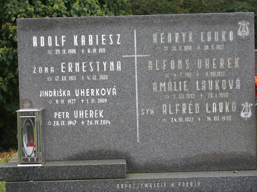 Fotografia przedstawiająca Tombstone of the Kabiesz, Uherek and Lauko families
