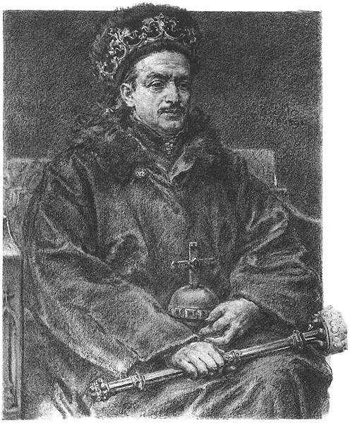 Kazimierz IV Jagiellończyk, rysunek Jana Matejki z cyklu Poczet królów i książąt polskich