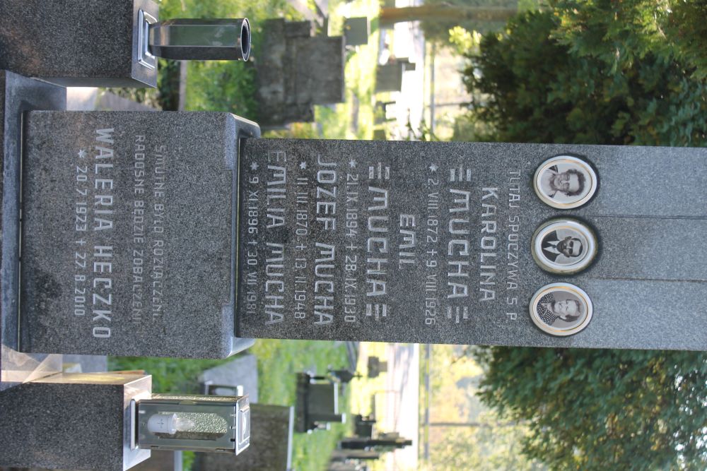 Tombstone of the Mucha family, Valeria Heczko and Anna Vániová
