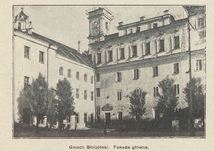 Fotografia fasady głównej gmachu Biblioteki Wileńskiej