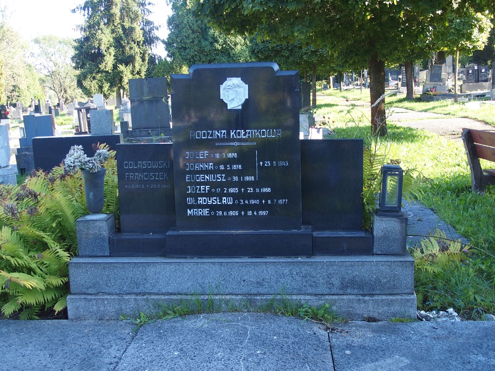 Fragment of a tombstone of the Kołatek and Golasowski families, Karviná cemetery (Doły district)