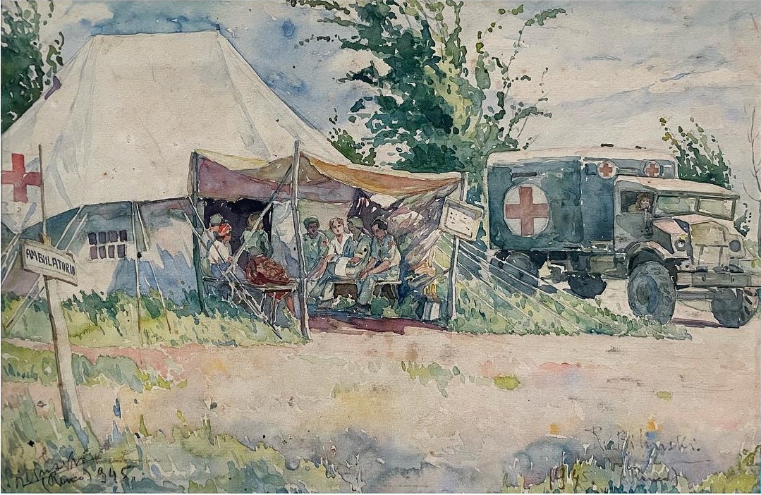 Roman Bilinski, Red Cross military camp, 1945