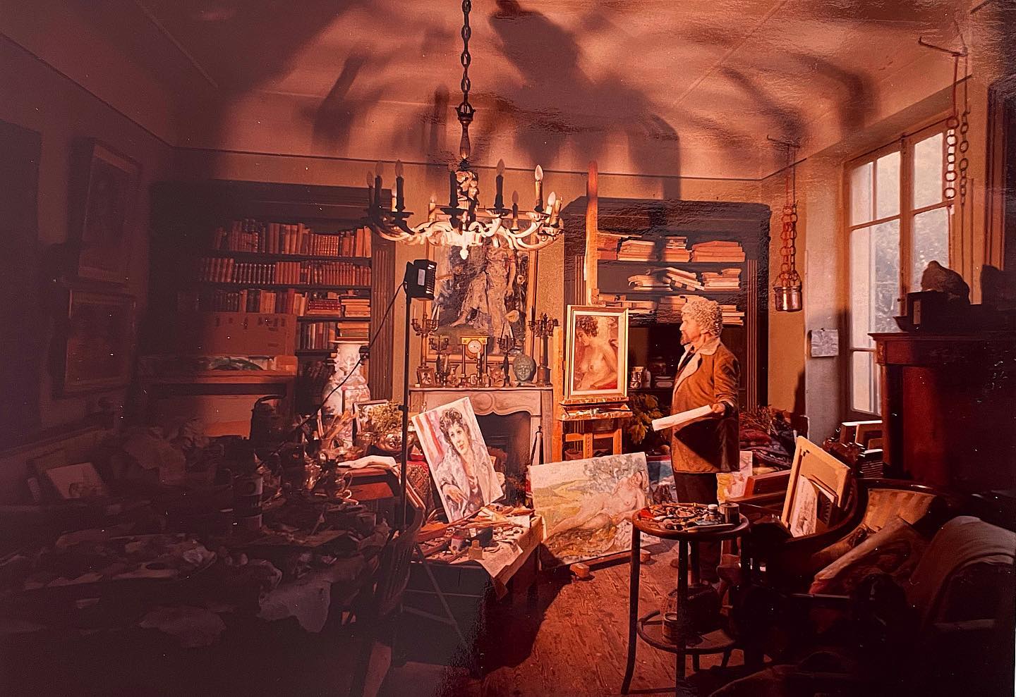 Roman Bilinski in his atelier, Bordighera, 1976