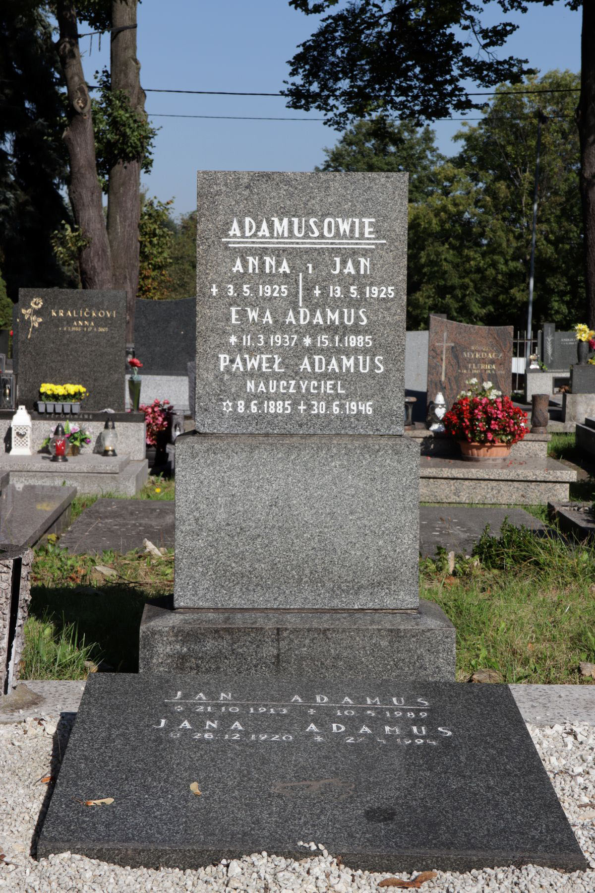 Tombstone of the Adamus family, Sibica cemetery